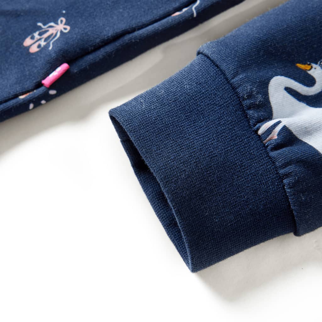 Children's dress with long sleeves, navy blue, size 116