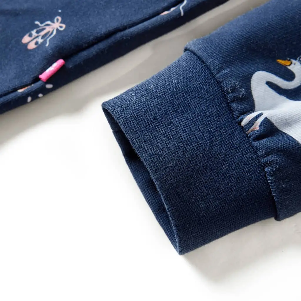 Children's dress with long sleeves, navy blue, size 116