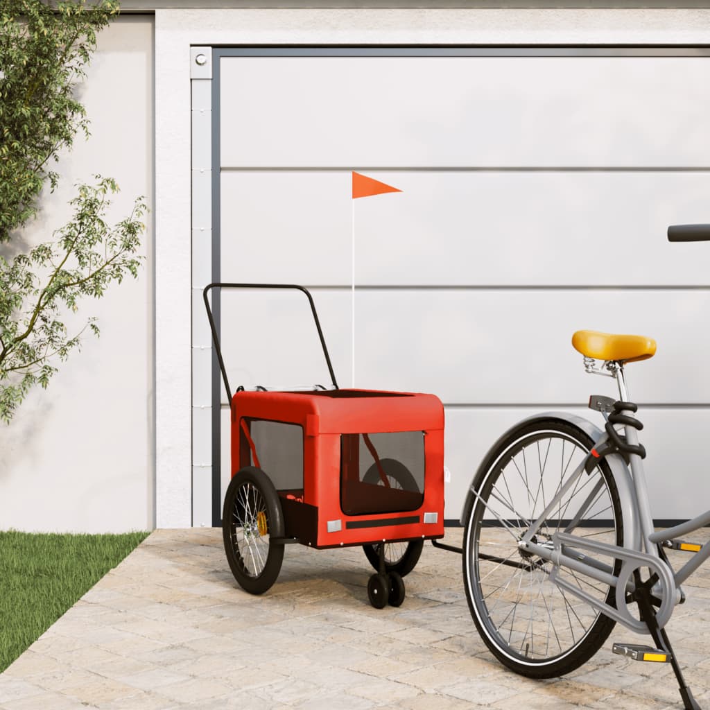 Bicycle Trailer for Dogs, Oxford Fabric & Iron Orange - Shop at LoveMi
