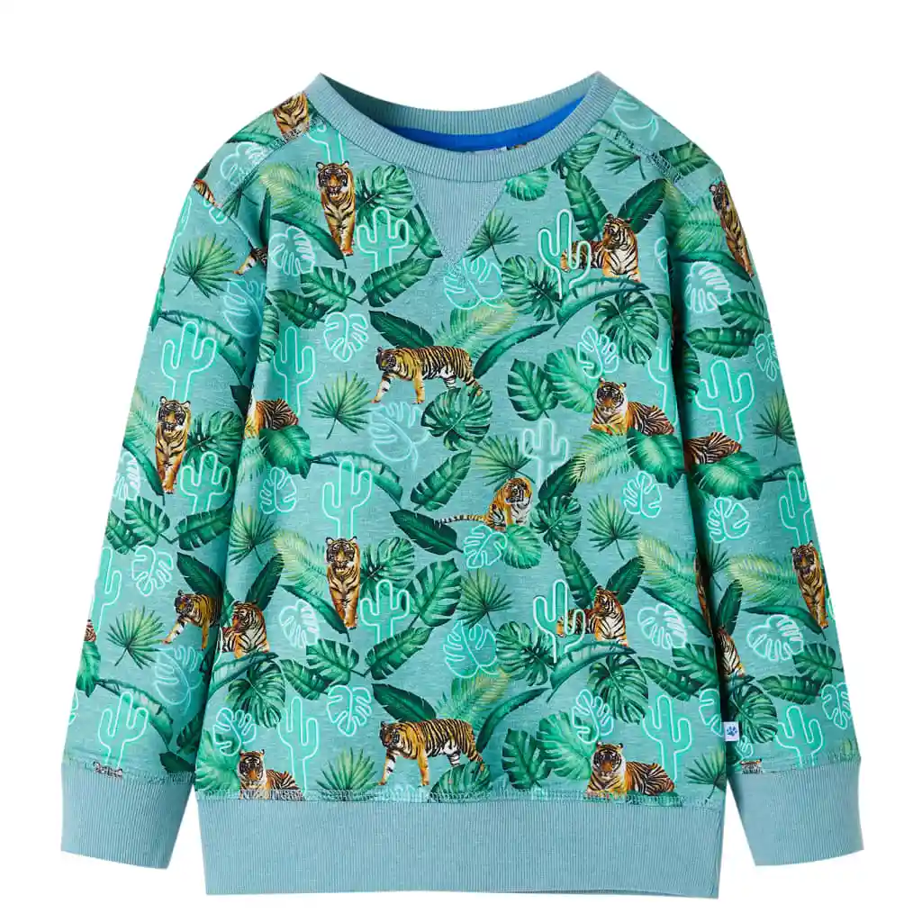Children's sweatshirt, light green melange, size 116