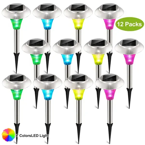 12Packs Solar Garden Lights Outdoor IP44 Waterproof