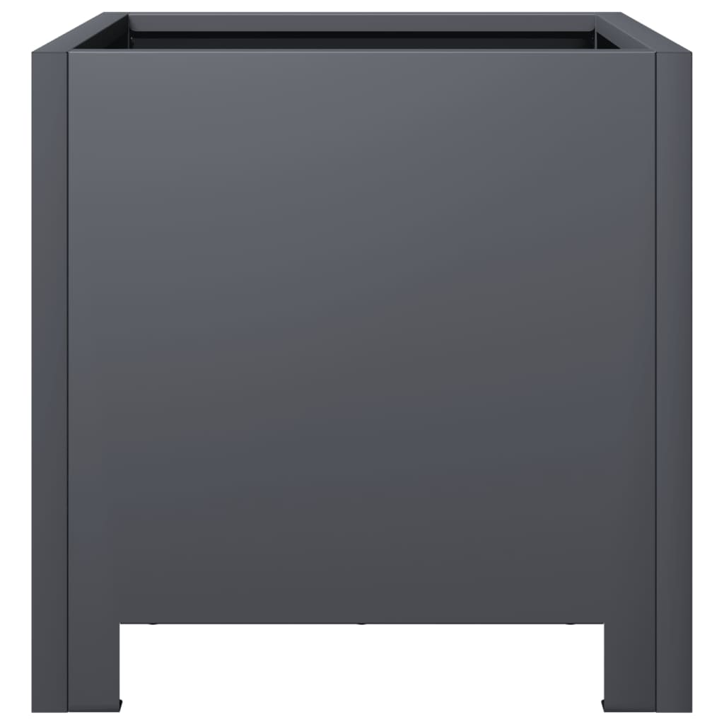 Anthracite Steel Garden Flower Pot Rust Resistant Outdoor Planter_voghion.com