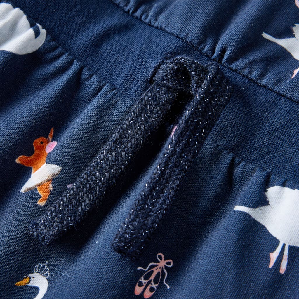 Children's dress with long sleeves, navy blue, size 116