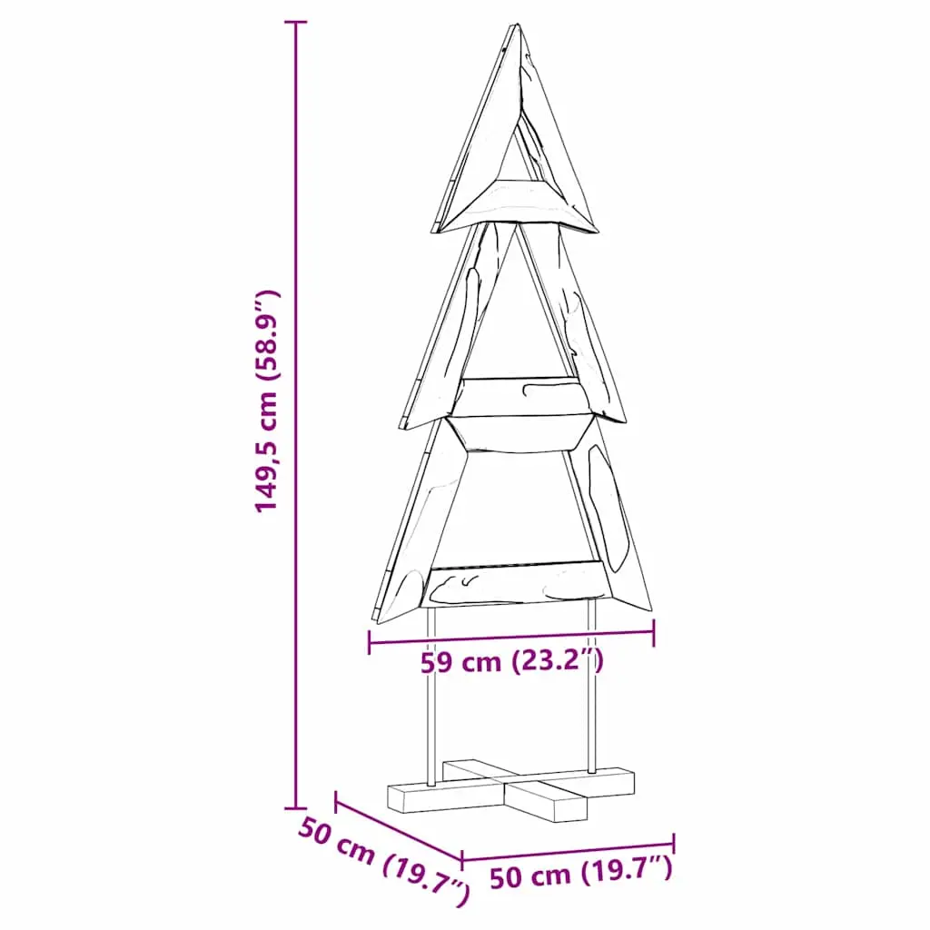 Christmas tree with stand 150 cm solid teak wood