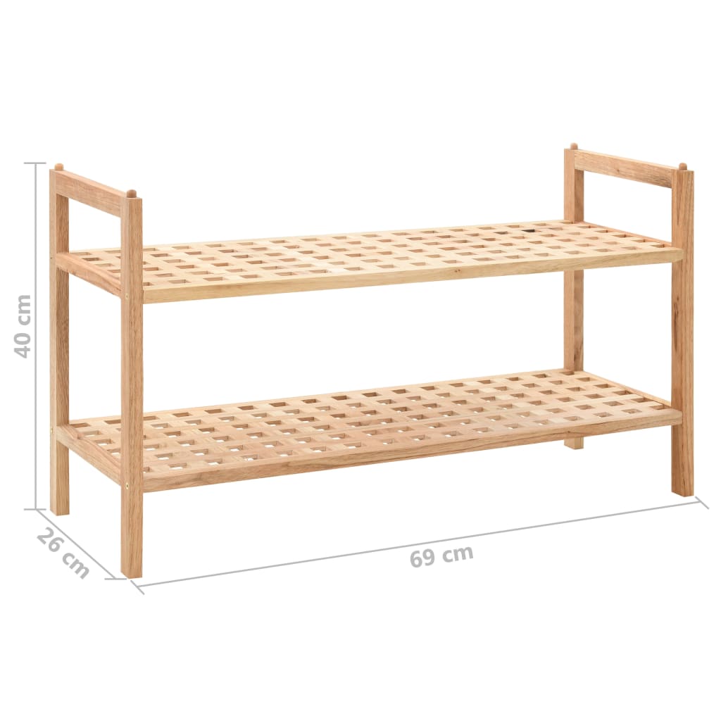 shoe rack, solid walnut wood, 69x shoe rack, walnut wood Product Image