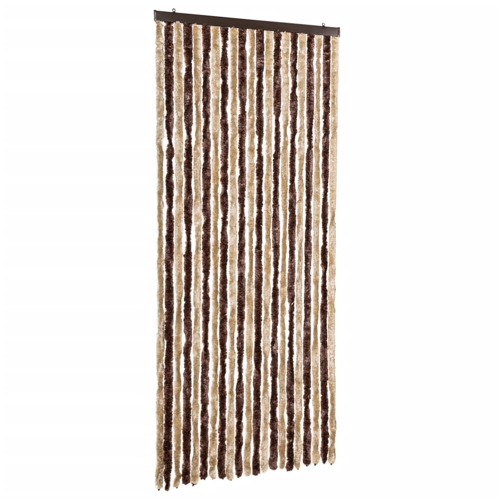   Insect Screen Curtain and Light Brown Chenille   Insect Screen Curtain and