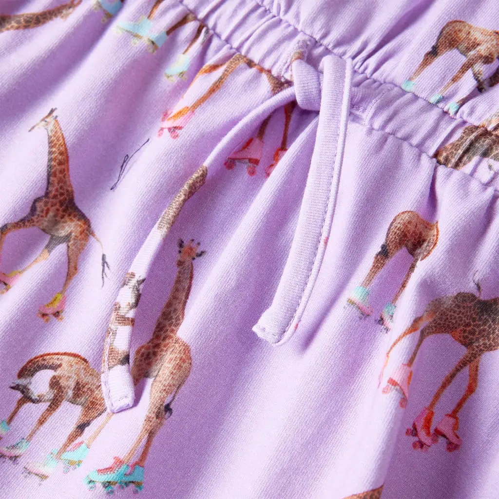 Children's dress with ruffled sleeves and waistband, size 104.