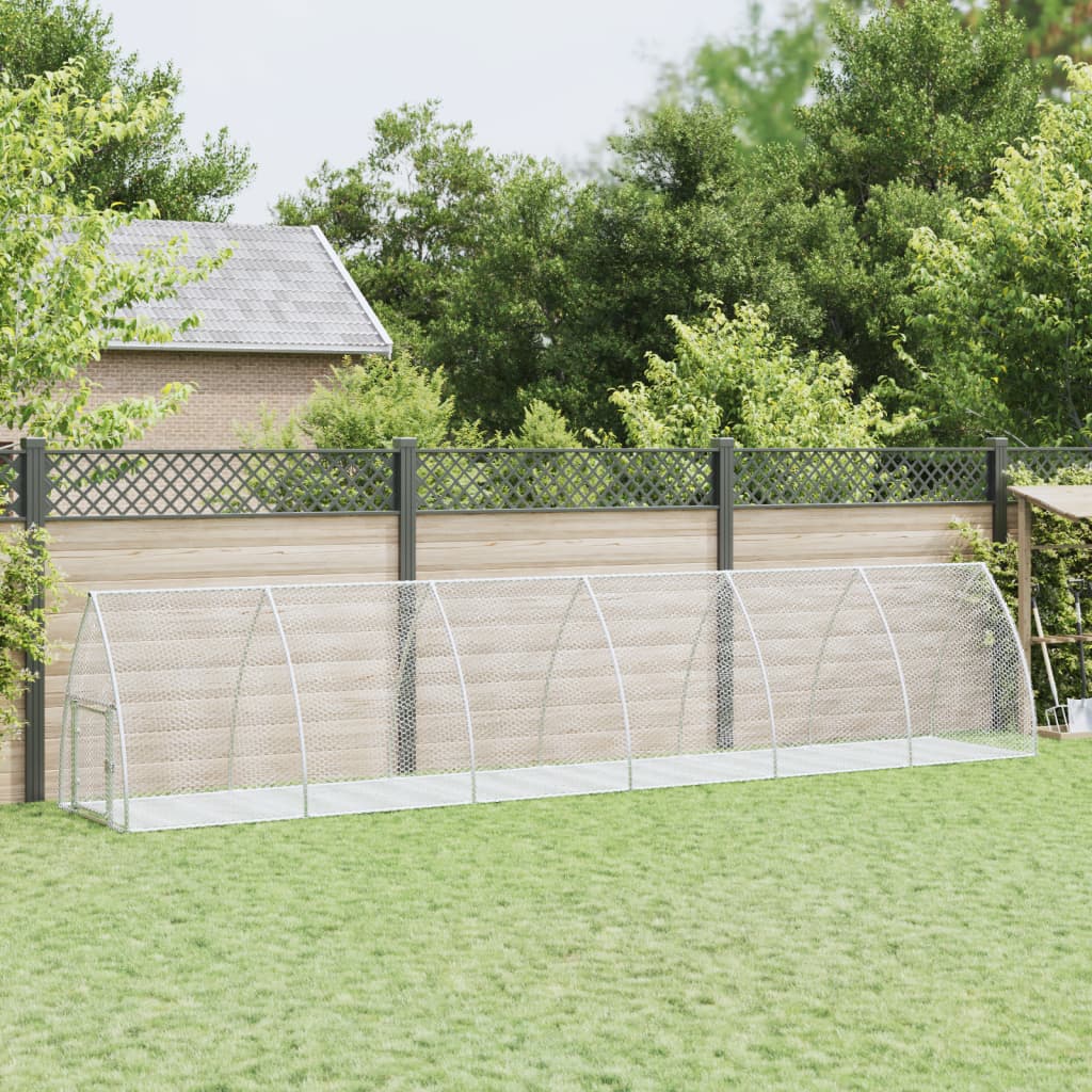 Rabbit Hutch Silver Galvanized Rabbit Hutch Silver 105 X 600 X 120 Cm - Shop at LoveMi