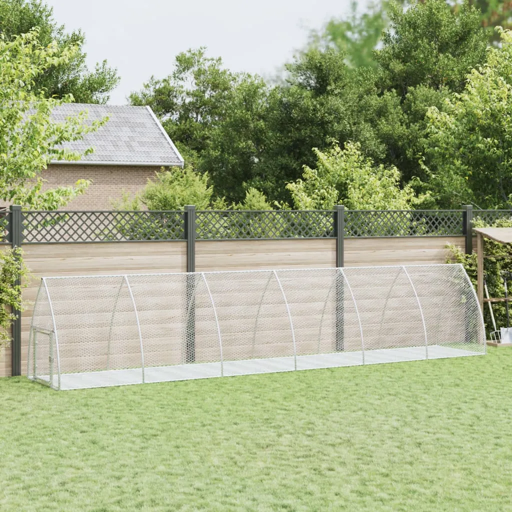 Rabbit Hutch Silver Galvanized Rabbit Hutch Silver - 105 X 600 X 120 Cm