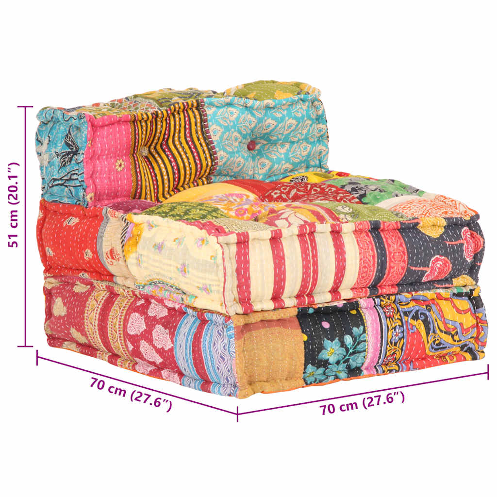   Modular Pouf Patchwork   Modular Pouf with