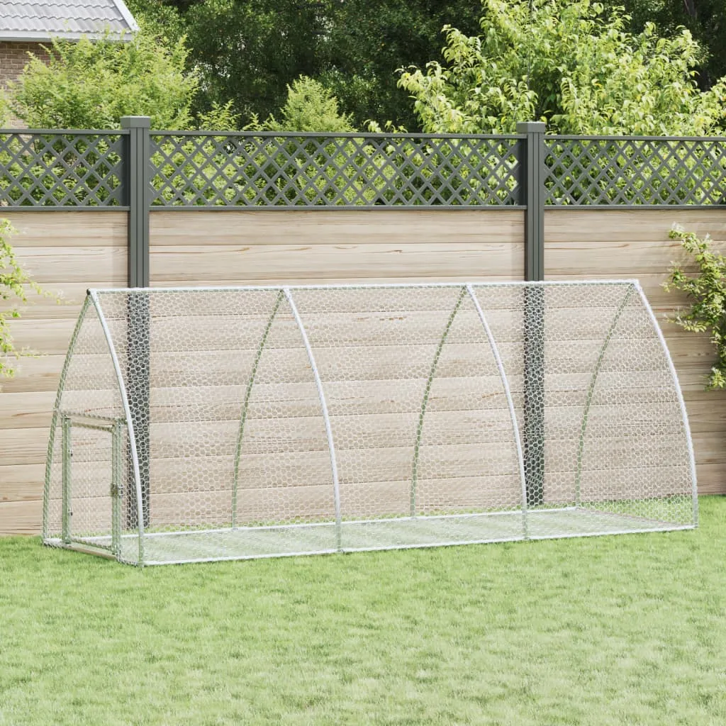 Rabbit Hutch Silver Galvanized Rabbit Hutch Silver - 105 X 300 X 120 Cm