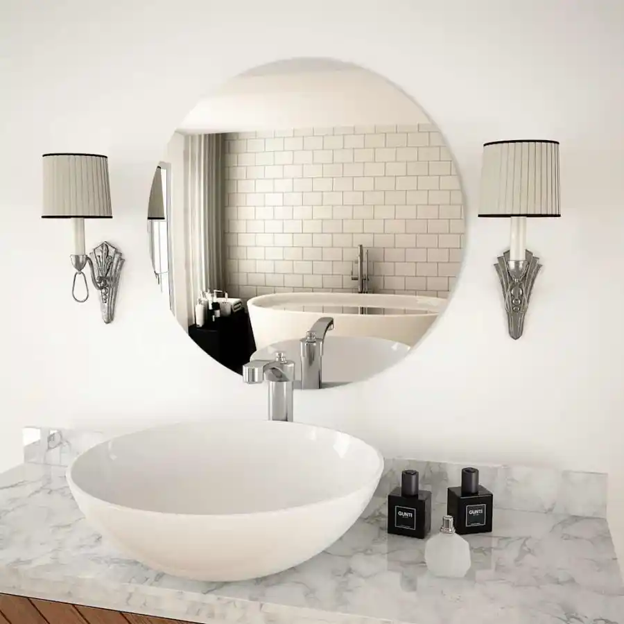 Eleganter Wandspiegel Rund – Klarglas