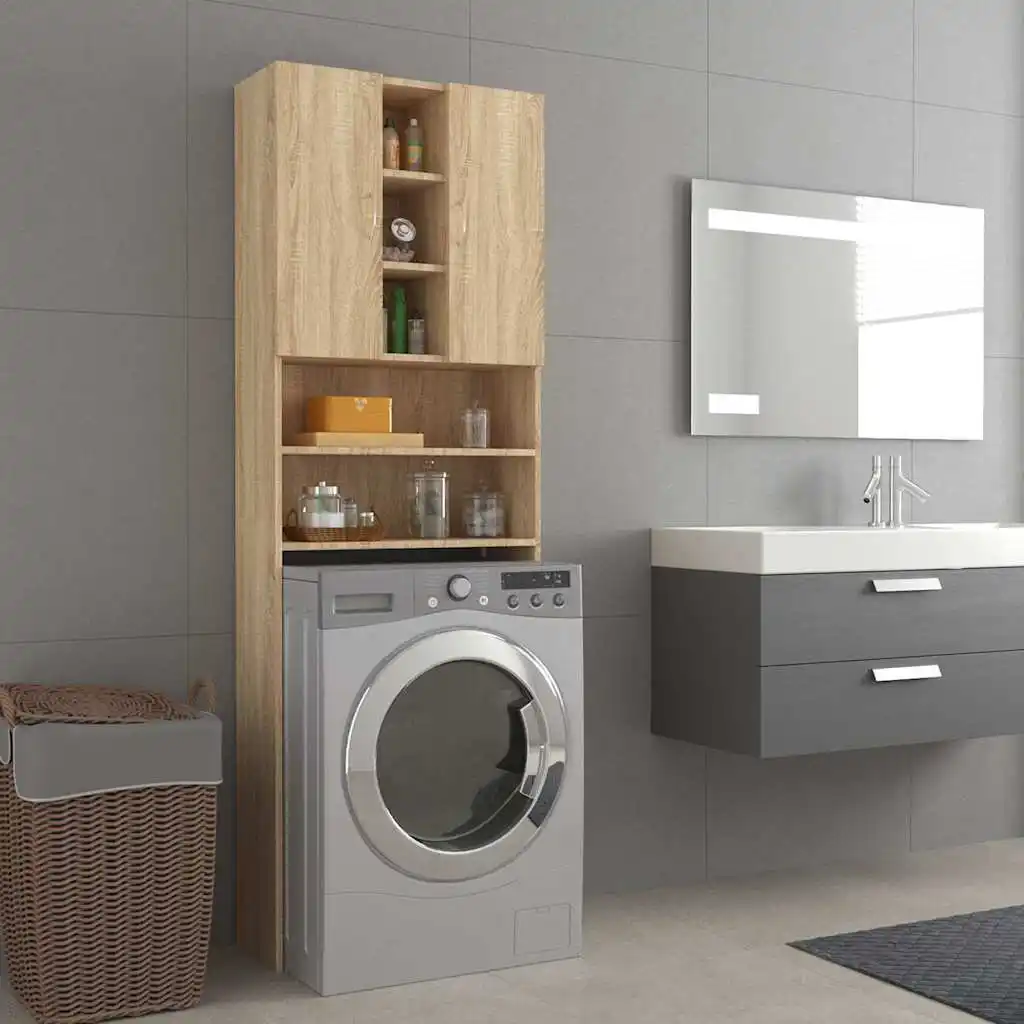 washing machine cabinet Sonoma oak 64x25, concrete