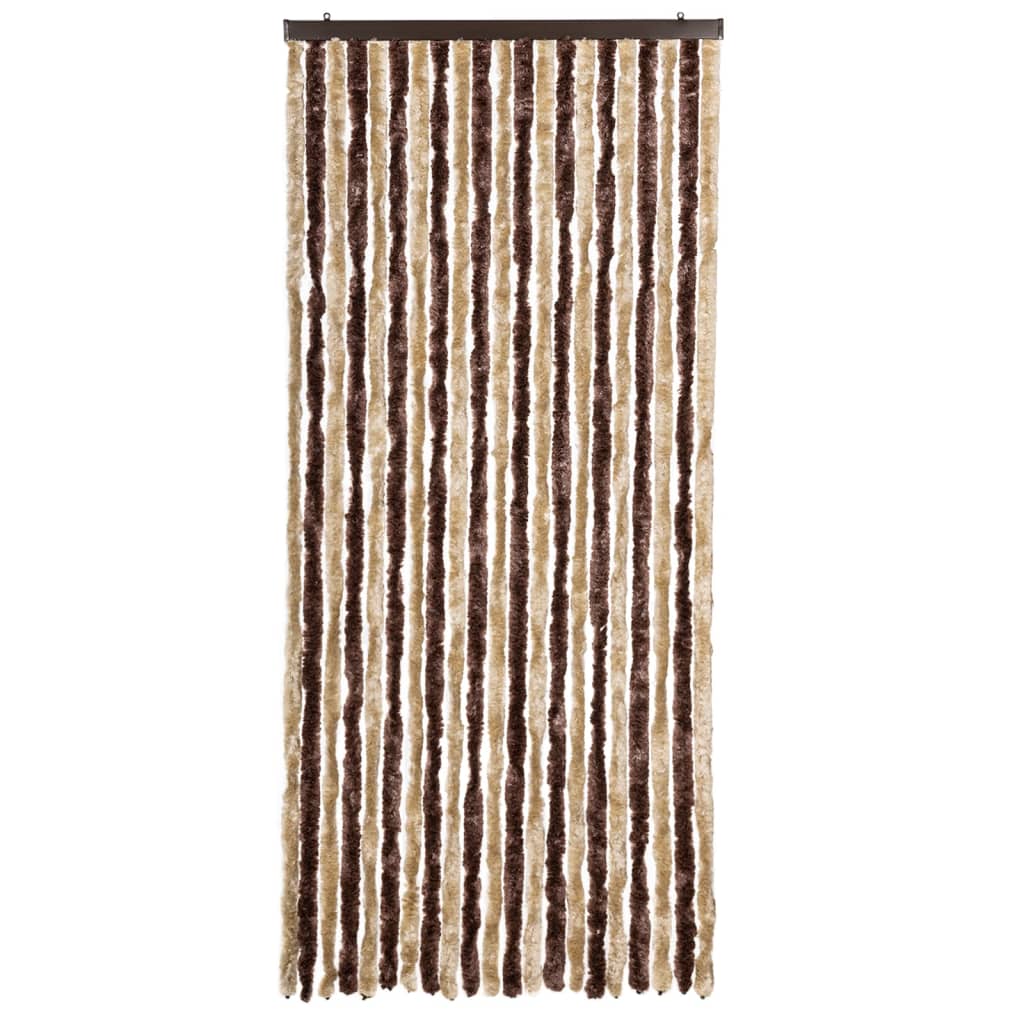   Insect Screen Curtain and Light Brown Chenille   Insect Screen Curtain and