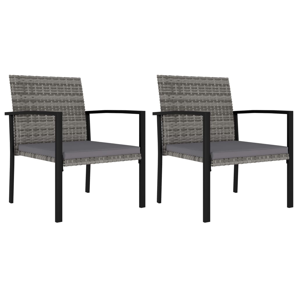 Garden Dining Chairs, , Poly Rattan Gray - Shop at LoveMi