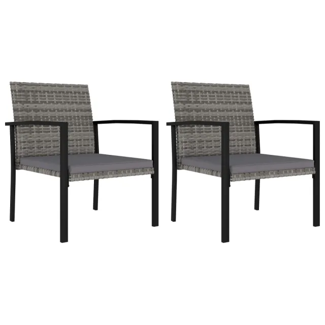 Garden Dining Chairs, , Poly Rattan Gray - Shop at LoveMi