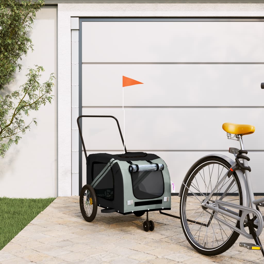 bicycle trailer for dogs, Oxford fabric and iron, bicycle trailer Gray - Shop at LoveMi