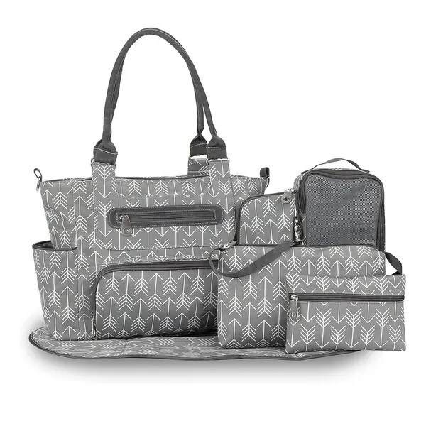 8Pcs Baby Nappy Diaper Bags Set For Mom Dad Mummy Handbags