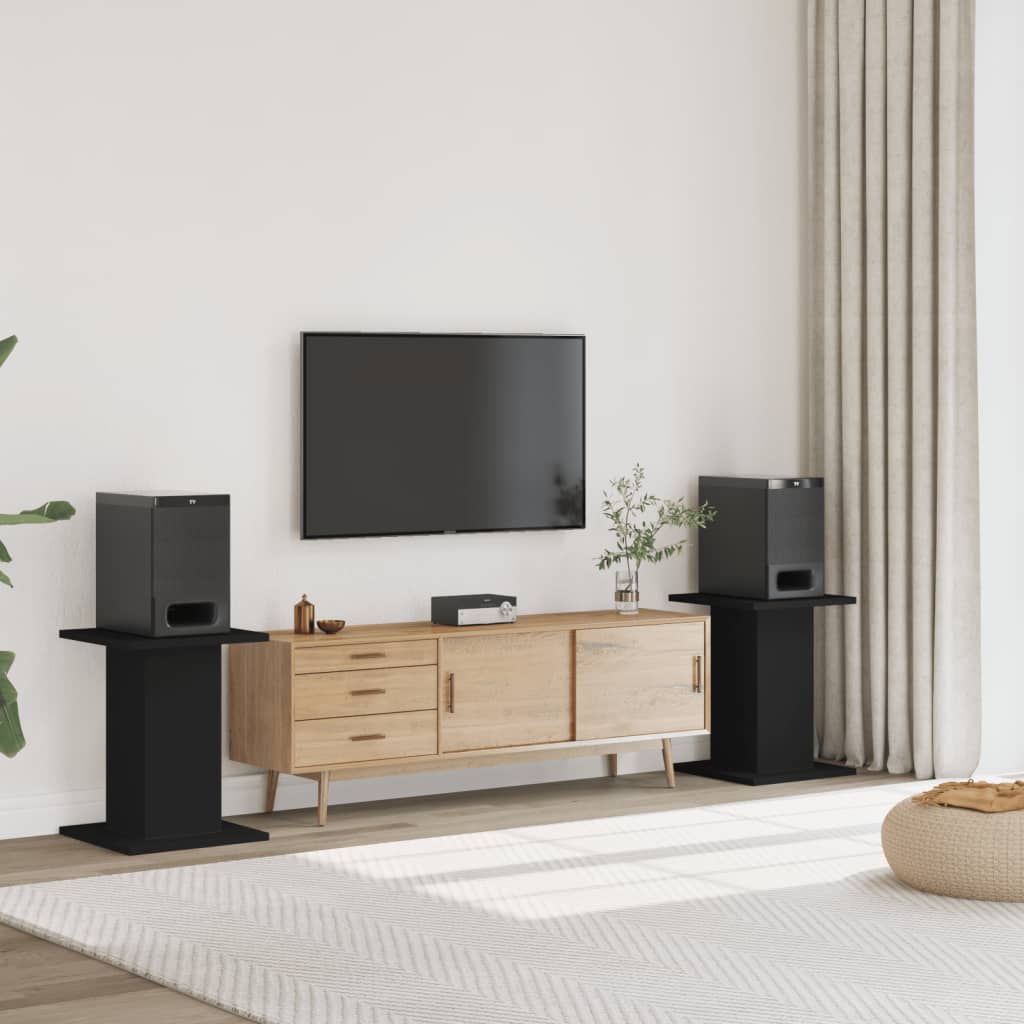 speaker stands, 2 pieces, 30x wood-based material. – Black, 30 x 30 x 60 cm