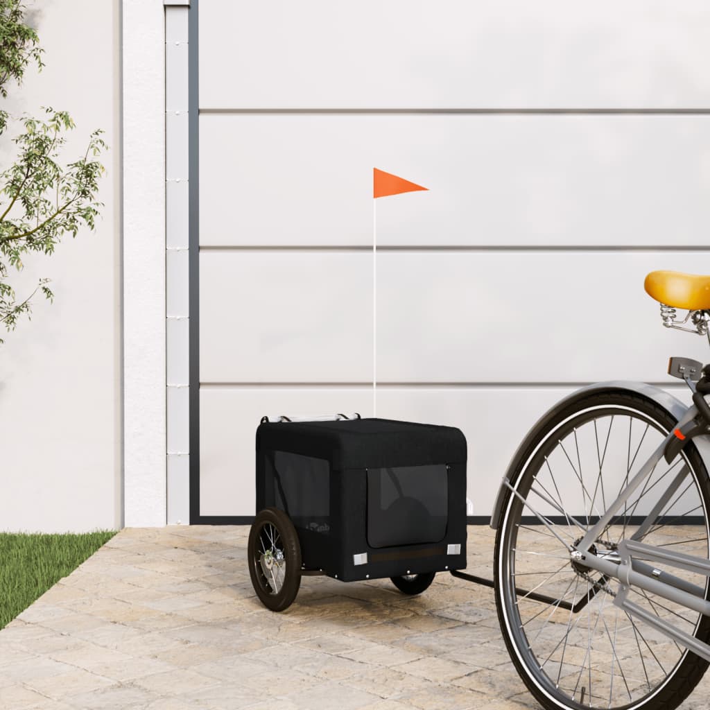 Bicycle Trailer for Dogs, Oxford Fabric & Iron Black - Shop at LoveMi