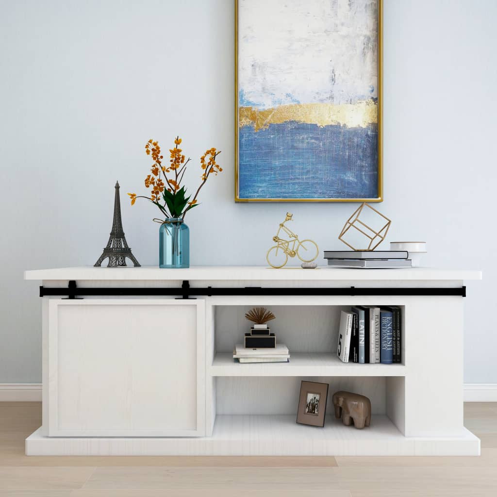 Mini-Schiebetürbeschlagset für Schranktüren, Kohlenstoffstahl 183_voghion.com