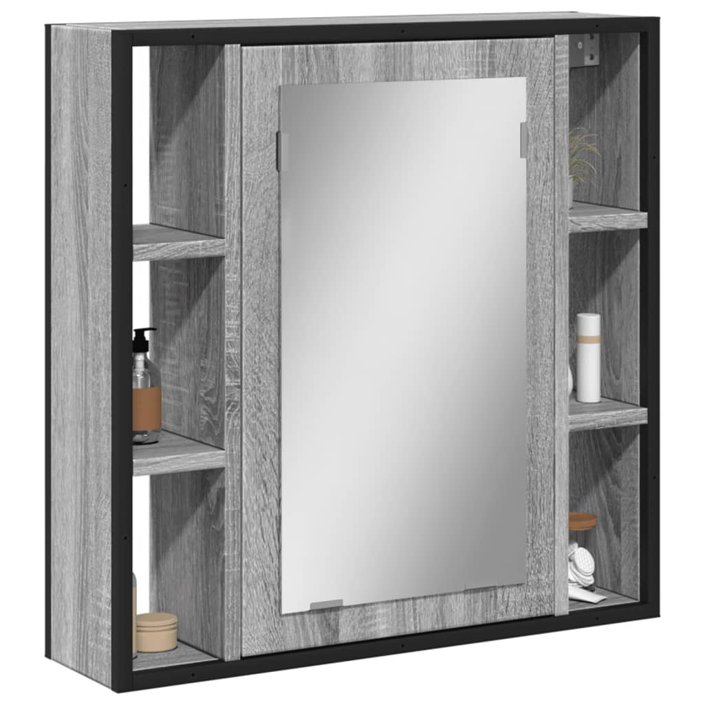   Bathroom Mirror Cabinet Sonoma 60x Wood-based material   Bathroom Mirror Cabinet Black