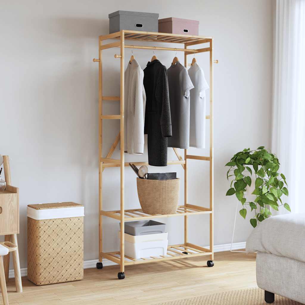   Clothes Rack with Shelves and Wheels 90x40x179.5 cm