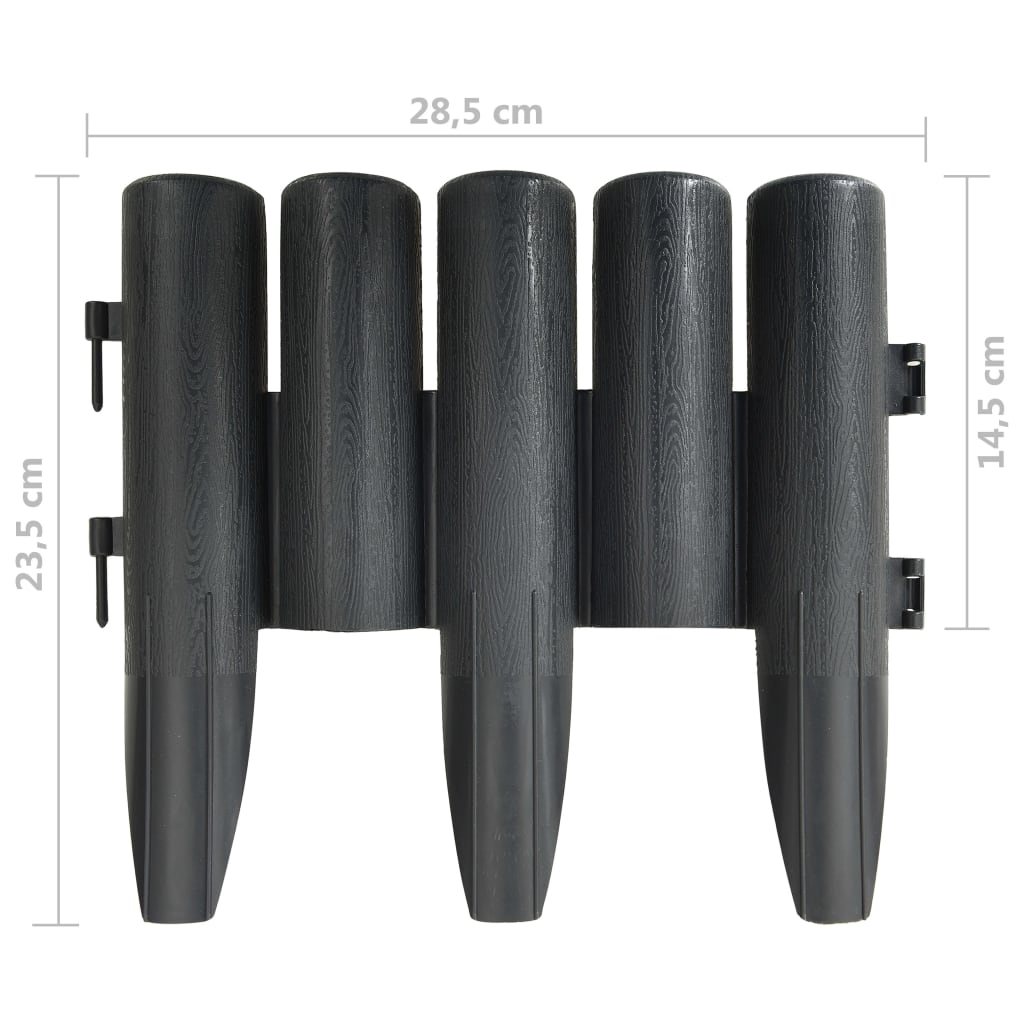   lawn edging, 36 pieces, anthracite, 10 m, PP