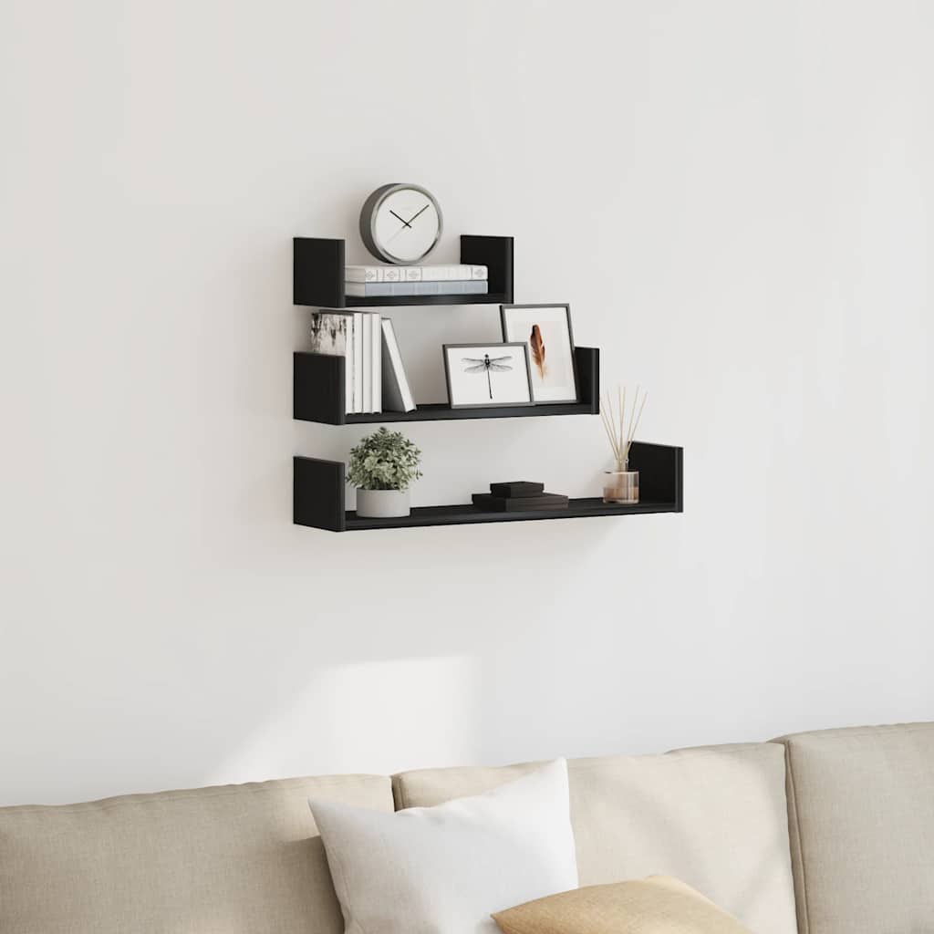 wall shelf, , wood based material Black Oak - Shop at LoveMi