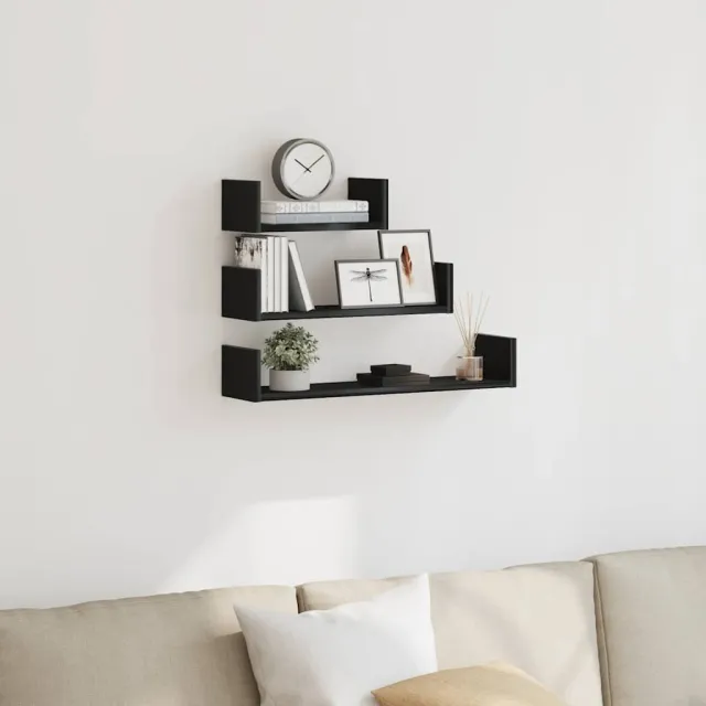 wall shelf, , wood based material Black Oak - Shop at LoveMi