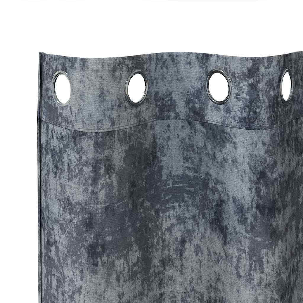   Curtain Set of 2 Silver Velvet