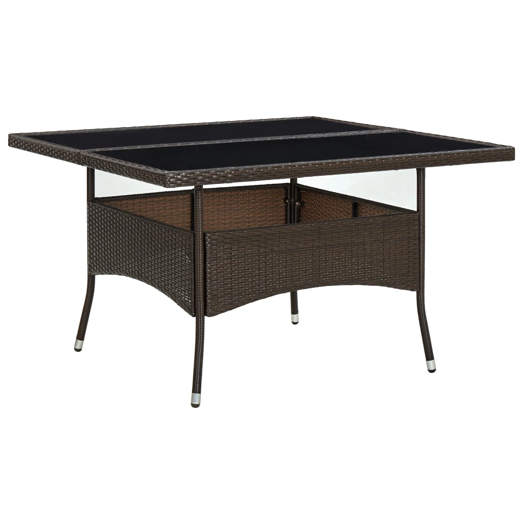 Garden Dining Table Poly Rattan and Garden Dining Table Poly Brown - Shop at LoveMi