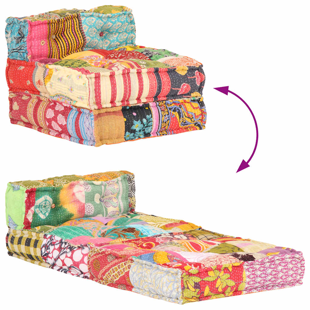   Modular Pouf Patchwork   Modular Pouf with