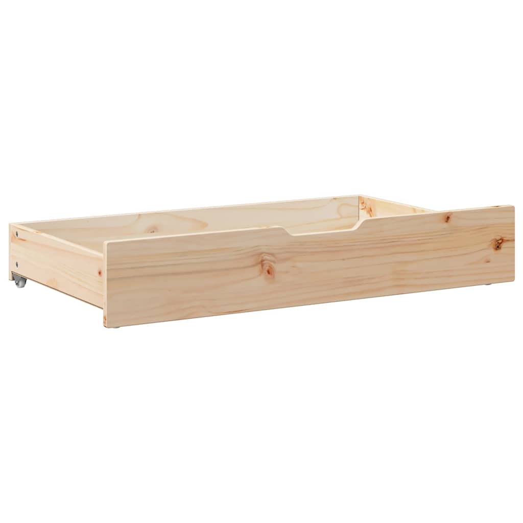   Bed Drawers with Wheels, 2 pcs., 95x Solid Wood