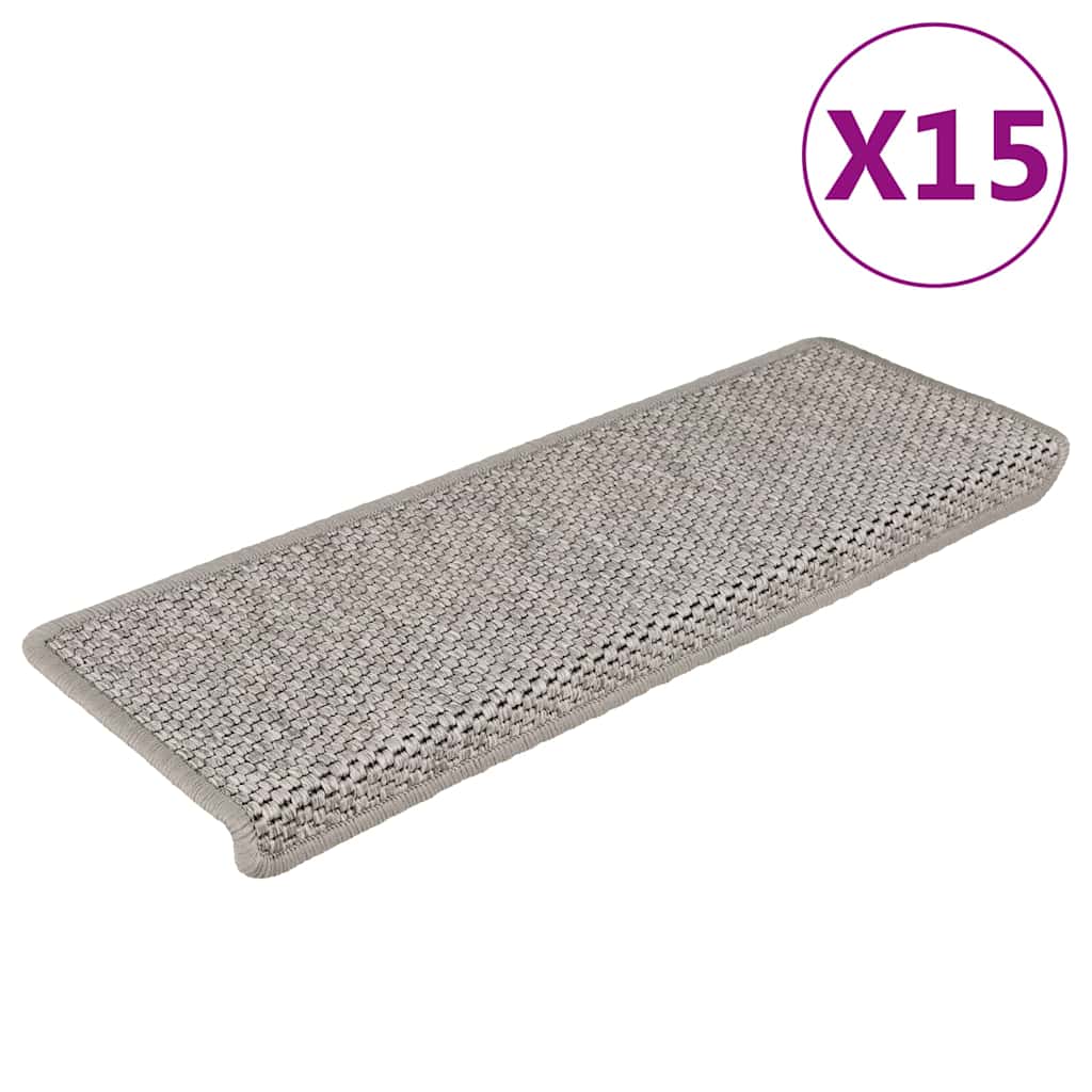   Self-Adhesive Stair Mats, Sisal Look, 15 Pieces, 65x  