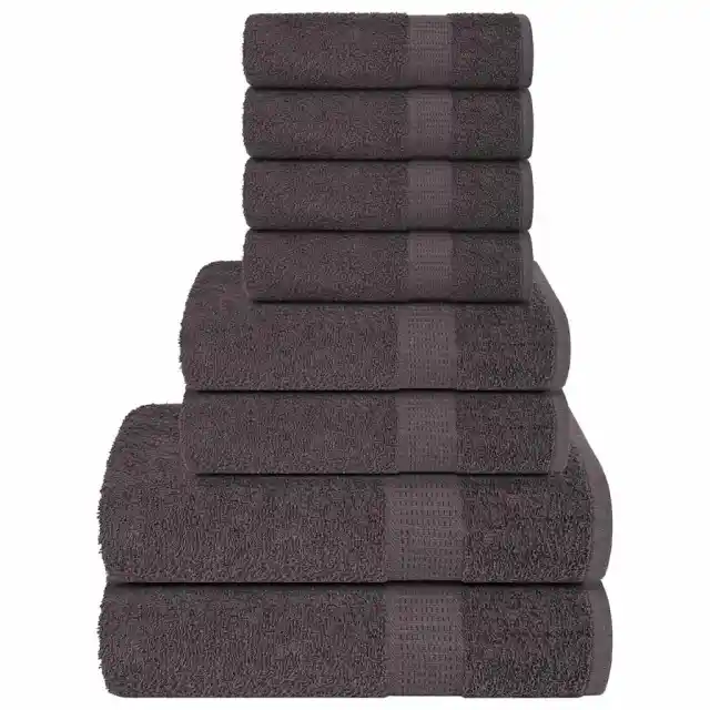 8 piece towel set, anthracite, 360 g/m², 100% cotton Anthracite - Shop at LoveMi
