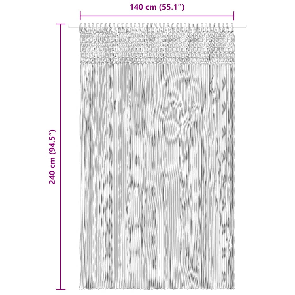   Macrame Curtain 140×240 cm Cotton