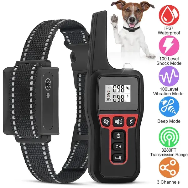 3280FT Dog Training Collar IP67 Waterproof Pet