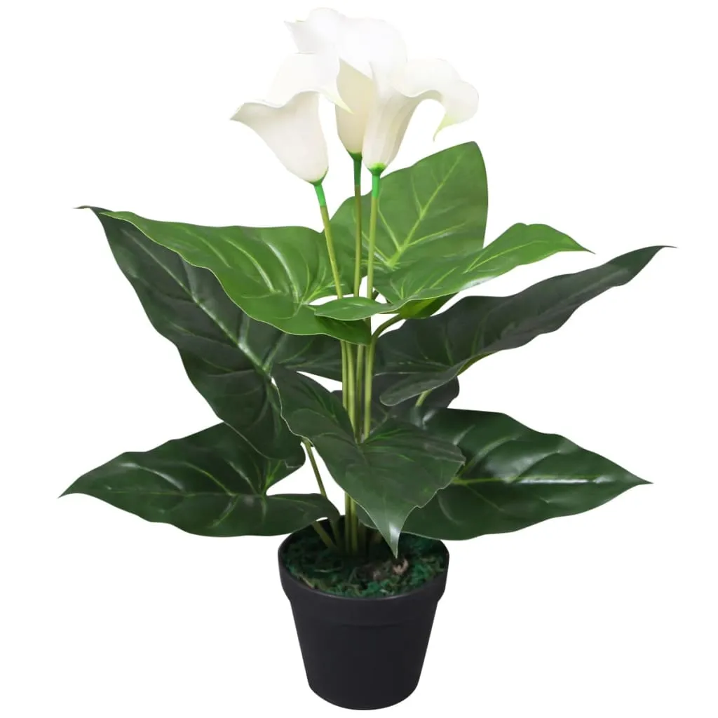 Artificial Calla Lily with Pot 45 cm - White