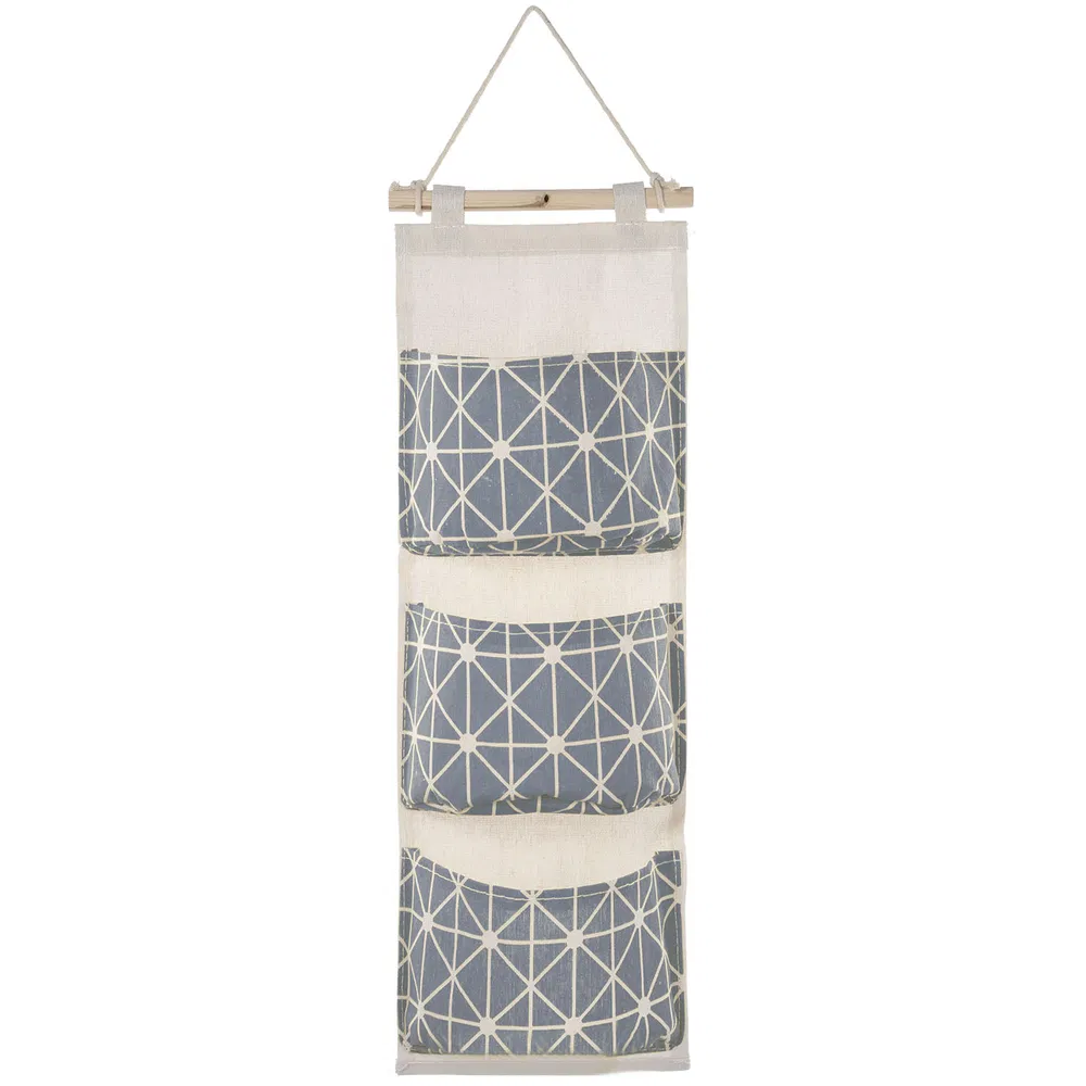 Wall Mounted Storage Bag Door Closet Hanging Storage Bag Organizer Waterproof 3 Pockets Pouch Grey - Shop at LoveMi