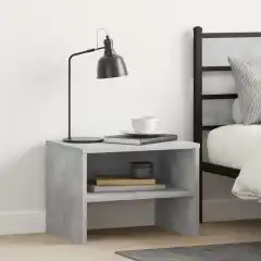 Nightstand Concrete Grey 40x Wood Material Nightstands 2 - Concrete Grey - View 1