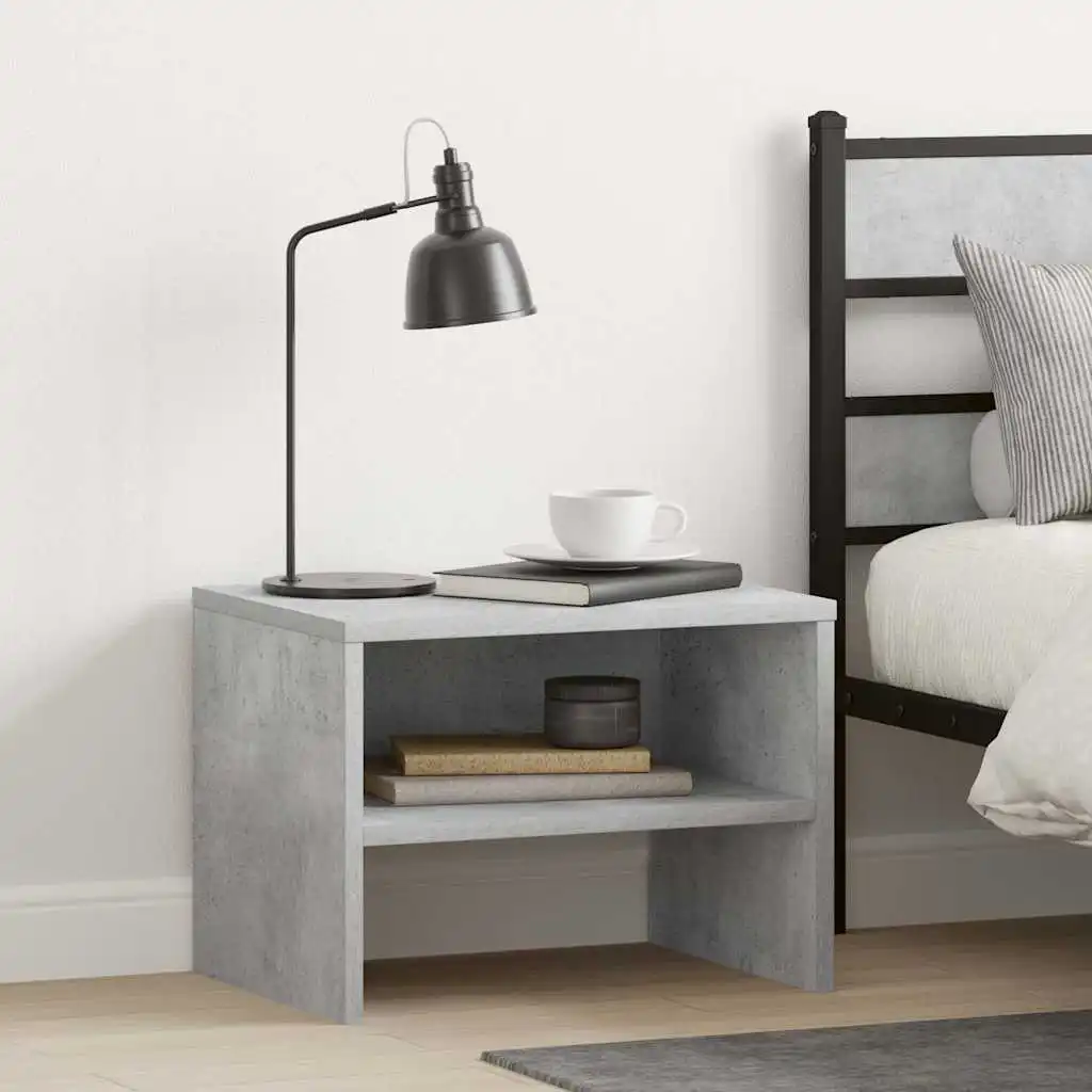 Nightstand Concrete Grey 40x Wood Material Nightstands 2 - Concrete Grey