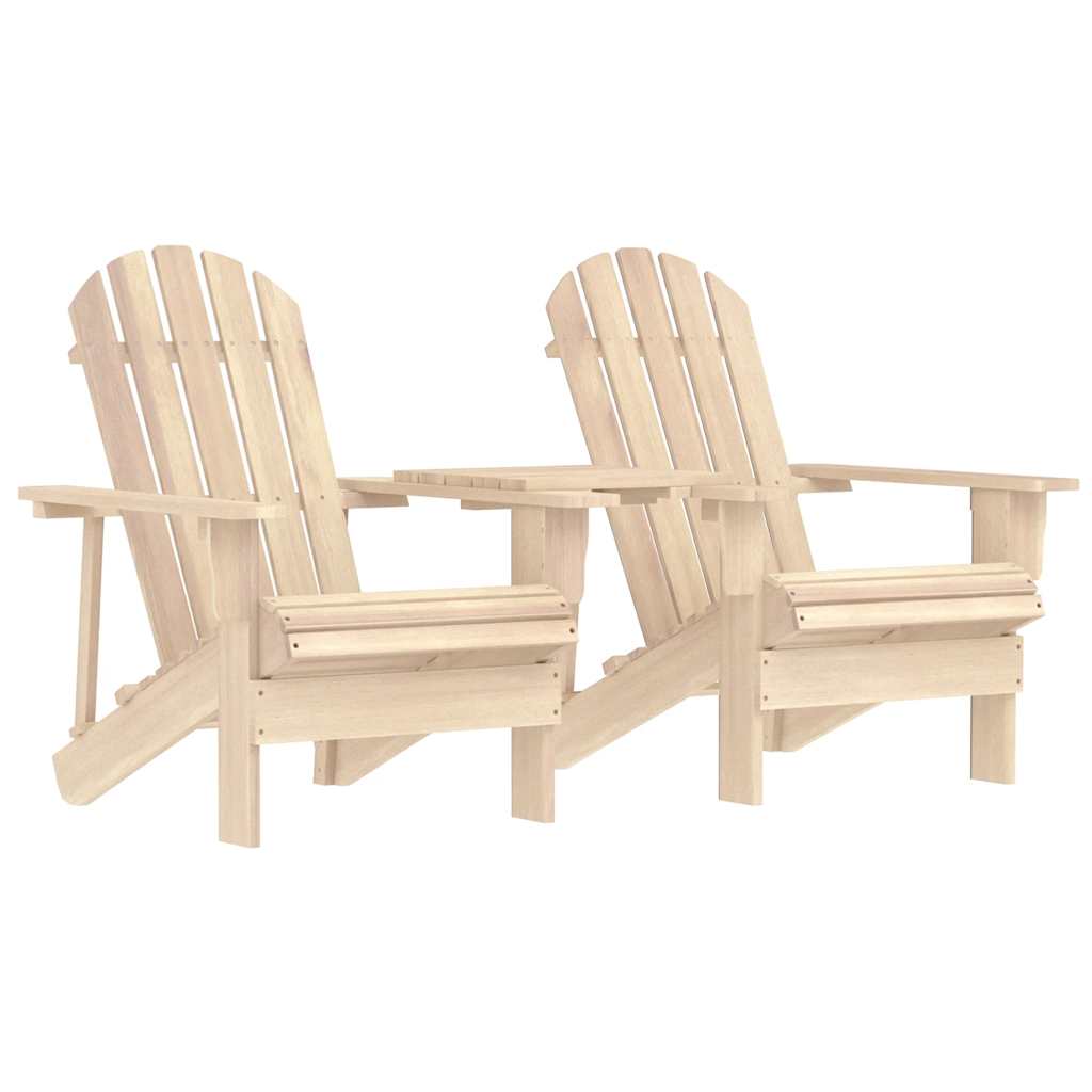 Adirondack garden chairs with table, solid fir wood Light Brown - Shop at LoveMi
