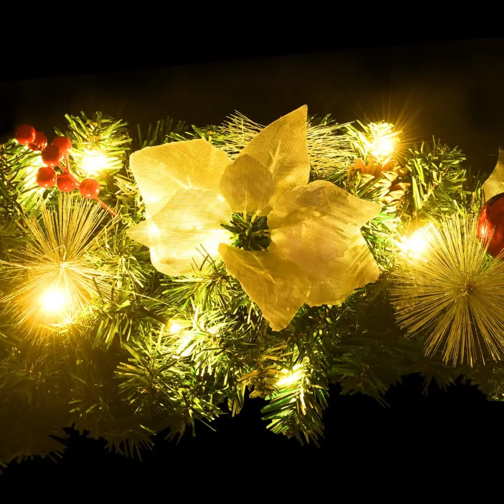 Christmas wreath with LED lights 60 cm PVC