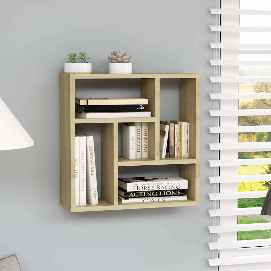 wall shelf 45.1x16x45.1 cm, wood based material Sonoma Oak - Shop at LoveMi