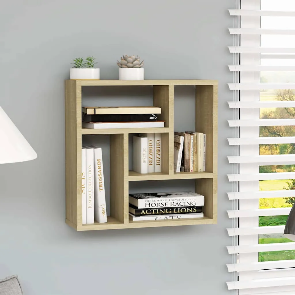 wall shelf 45.1x16x45.1 cm, wood-based material - Sonoma Oak