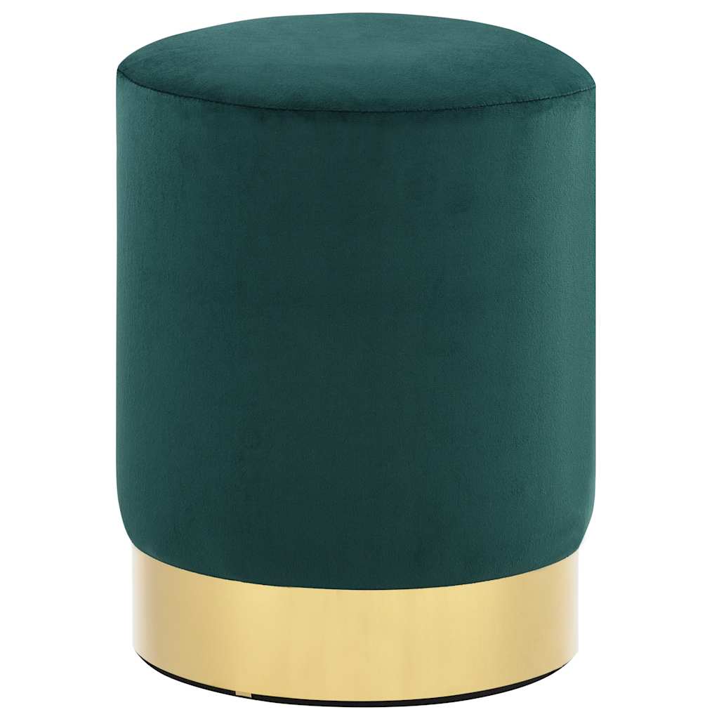 Stool Dark Green and Golden Velvet Stool Dark Green - Shop at LoveMi