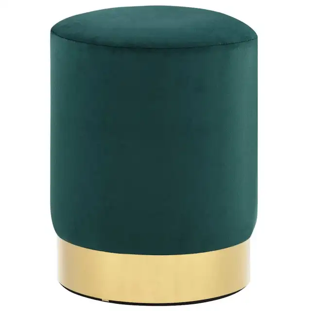 Stool Dark Green and Golden Velvet Stool Dark Green - Shop at LoveMi