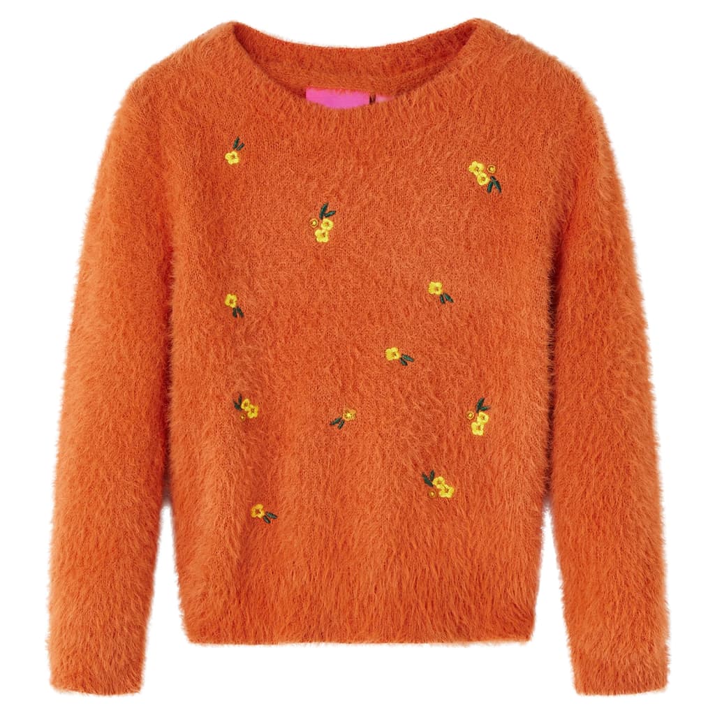 Children's knitted sweater, dark orange, size 116