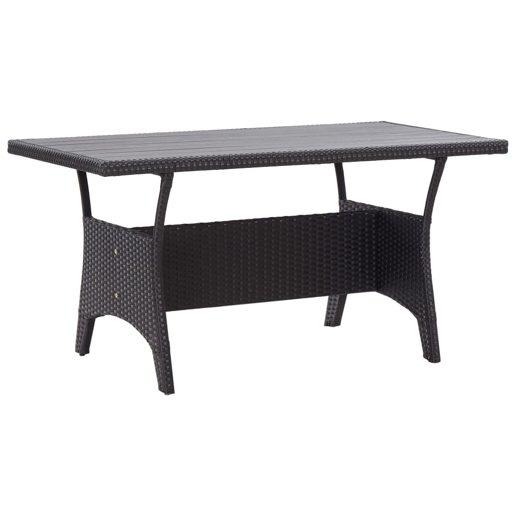 Garden Table 120x Poly Rattan Black - Shop at LoveMi